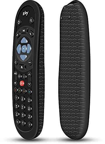 SKY135 - Cover per telecomando originale Sky Q, custodia protettiva in silicone per telecomando SKY Q Touch e anti-touch con custodia per telecomando SKY135, colore: Nero