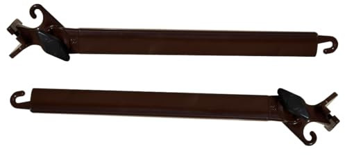 TENDAGGIMANIA Braccetti per Tende da Sole a Caduta Esterne in Alluminio - 1 Coppia di Bracci Tende da Sole Ricambi Regolabili + 4 Viti autoforanti Incluse - Colore Marrone - Misura 70 cm