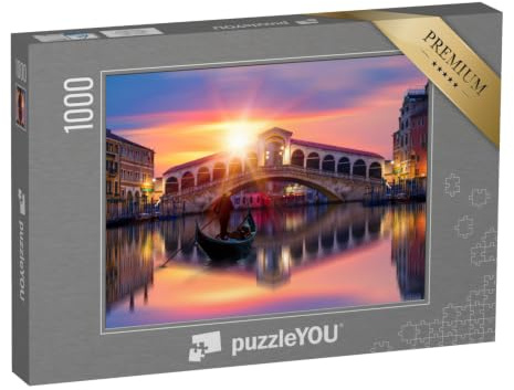 puzzleYOU: Puzzle 1000 Teile „Gondel an der Rialto-Brücke in Venedig, Italien“ – aus der Puzzle-Kollektion Italien, Venedig