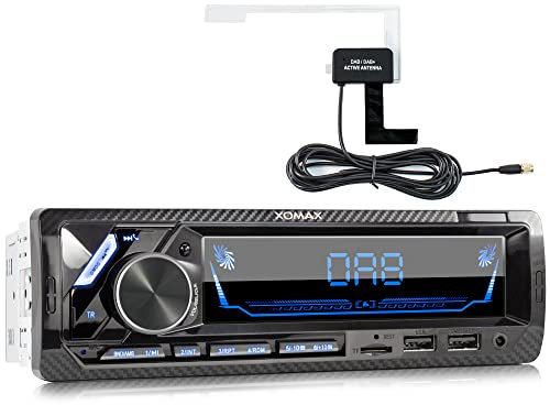 XOMAX XM-RD283 Autoradio Radio de Coche con Dab+ Radio Tuner I Bluetooth Manos Libres y música I USB y SD (128 GB por Medio) I RDS I WMA WAV I AUX-IN I DIN 1 I Marco Integrado