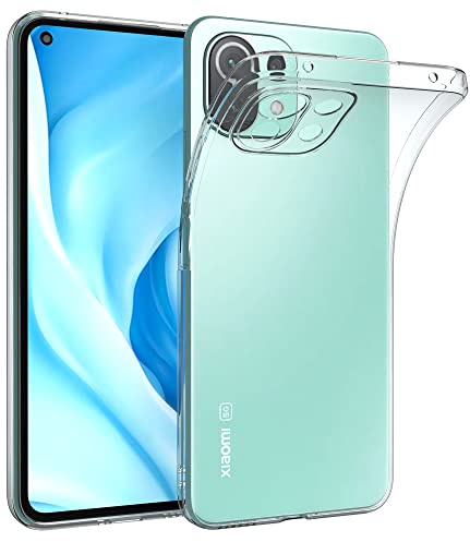 EAZY CASE Hülle kompatibel mit Xiaomi Mi 11 Lite/Mi 11 Lite 5G / 11 Lite 5G NE Schutzhülle Silikon, Ultra dünn, Slimcover, Handyhülle, Silikonhülle, Backcover, Durchsichtig, Klar Transparent
