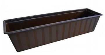 FKL DESIGN Home Deco Plastikeinsatz für Pflanzkasten aus Serie D8 Blumenkübeleinsatz Kunststoff Einsatz Blumenkasten Hellbraun Dunkelbraun (Länge 60 cm, Dunkelbraun)