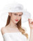 ELLYDOOR Kentucky Derby Hut Organza breite Krempe Sonnenhut Fascinator Hüte für Frauen Braut Hochzeit Tee Party Hut, 14 Weiß, Einheitsgröße