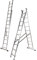 VITO 2-teilige Alu-Kombileiter VIEDQ25 2,52 m, Anlegeleiter 4,40 m, Vielzweckleiter, 2x9 rutschfeste Sprossen, belastbar bis 150 kg, Made in Europe, Leiter EN131 rostfrei