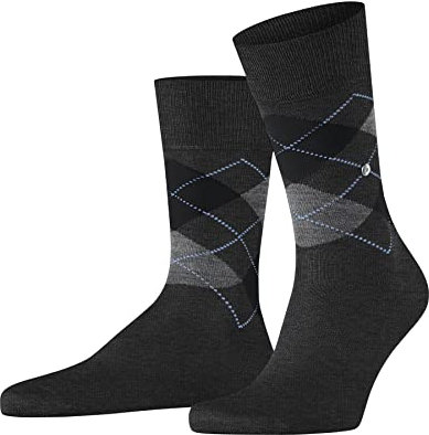 Burlington Herren Socken Manchester M So Baumwolle gemustert 1 Paar, Grau Anthracite Melange 3095, 40-46