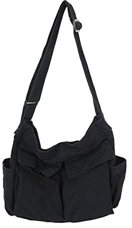 Messenger-Tasche, große Hobo-Umhängetasche mit mehreren Taschen, Canvas-Schultertasche für Damen und Herren