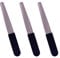 Metal Nail File (3 Pack), Heavy Duty Nail Files for Natural Nails Stainless Steel Diamond Fingernail Files with Non Slip Handle, Sapphire Grit Sword Finger Nail Filers Black