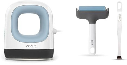 Cricut 2009427 EasyPress Mini | Zen-Blau | Kompakten Heizpresse zur Aufbügel-(HTV), Infusible Ink-und Sublimationsmaterialien & Unbekannt Applikator und Entferner Set, 0, One Size