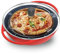 HAWKINS Diecast 30 cm Nonstick Pizza Maker and Cake Baker with Glass Lid, Gas Oven, Pizza Oven Toaster Griller Tandoor Barbecue, Cake Baking Pan, Red (PIZZA)
