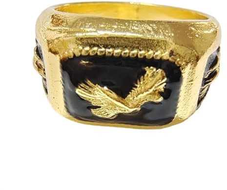 Adler-Ring, Nordischer Wikinger-Adler-Vogel-Ring für Männer, Fliegender Adler-Ring Falken-Adler-Schmuck, Keltischer Adler-Ring Hip-Hop-Gold-Adler-Band-Ring Punk-Adler-Tier-Ring für Jungen (21.4)