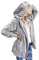 Zeagoo Teddyjacke Damen Strickjacke Warm Fleecejacke Frau Teddy Mantel Oversize Hoodie Jacke Casual Kapuzenjacke Cardigan Plüschjacke Mit Taschen Grau S