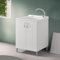 Mobile lavatoio lavanderia 60x60 bianco, in legno con vasca lavapanni in resina, asse strofinatoio e kit di scarico incluso