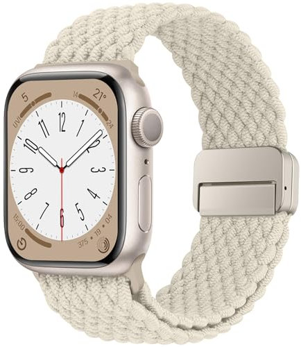 HITZEE Kompatibel mit Apple Watch Armband 49/46/45/44/42/41/40/38mm, Geflochten Band mit Magnetisch Schließe Entworfen für Apple Watch Ultra 2 Serie 10 9 8 7 SE 6 5 4 (42/44/45/46/49, Polarstern)