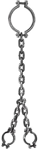 Funidelia | Grilletes de Cuello y Manos con Cadena para preso para Hombre y Mujer Ladrón, Preso, Delincuente, Profesiones - Accesorios para Adultos, Accesorio para Disfraz - Gris/Plateado