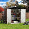 UDPATIO Metal Outdoor Storage Shed 6x4 FT, Garden Storage, Waterproof Metal Shed for Firewood, Garbage Can, Tool, Lawnmower, Bike Shed, Galvanized Steel with Lockable Door for Backyard, Patio, Brown