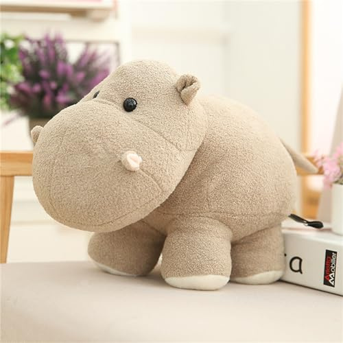 Uixxducc Kuscheltier Kinder Plüschtier Niedlich Elefanten Nilpferd Plüsch Spielzeug Weiche Flauschige Schmusekissen Kinderzimmer Deko Wurfkissen Geschenke (Nilpferd-B,30 cm)