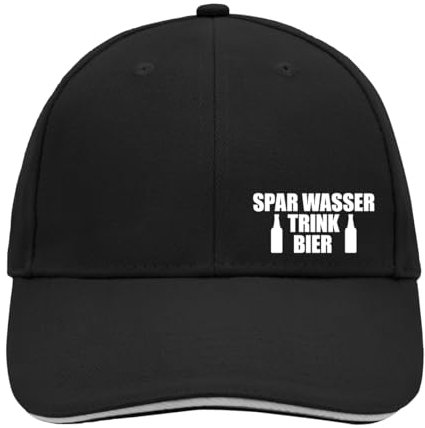 Huuraa Cappy Mütze Spar Wasser Trink Bier Bierflasche Geschenk Black/Light Grey Spar Wasser Trink Bier Präsent