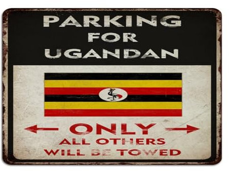 Metallschild mit Aufschrift Parking for Ugandan Only, 25,4 x 35,6 cm, personalisierbar, für den Außenbereich, Café, Bar, Haustür, Schlafzimmer, Männerhöhle, Dekoration, Aluminium-Metallschild,