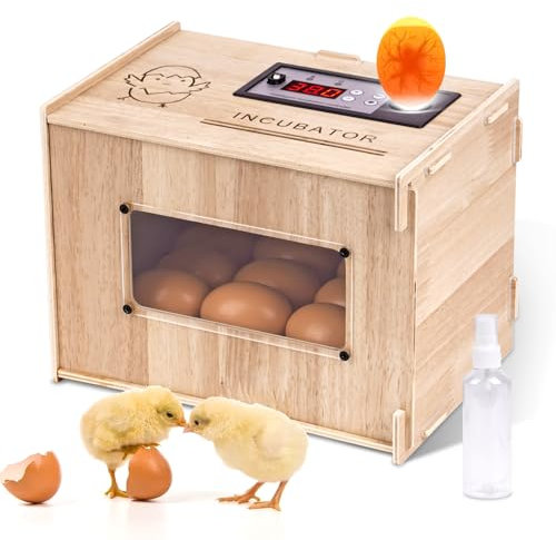 MUALROUS 9 Inkubatoren für Bruteier Digitaler Eier-Inkubator mit Wasserbett-Inkubation und einstellbarer Temperatur, Mini-Eierbrutgerät für Huhn, Ente, Gans, Wachtel