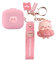 Cartoon Silicion Earphones Case Compatible with JBL Wave Flex/JBL Wave 300 TWS, Cute Wireless Bluetooth Shockproof Protector Cover Earphone Charging Box with Keychain (Pink C)