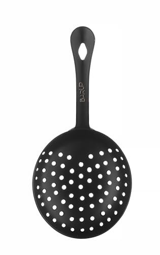 HENDI Julep Strainer, BarUp, colino filtro da cocktail, cucchiaio forato da bar, barman, 160x75mm, acciaio inox con rivestimento in polvere nera
