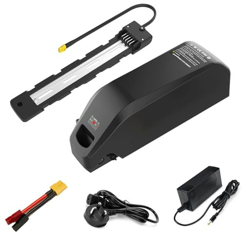 Yasco (UK Warehouse) 48V 25Ah Ebike Battery Down Tude Rechargeable Lithium Battery for Electric Bike Conversion Kit with Charger, 40A BMS Protection, 48v 25Ah HN06 (0-1500w)