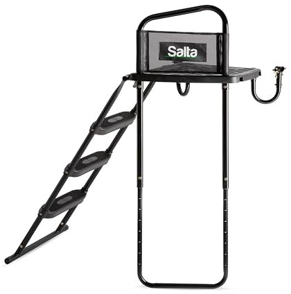Salta - Hochwertige Verstellbar Trampolin Plattform + Leiter XL - 95 bis 105 cm - Schwarz