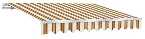 VANA SP1105EM, Gelenkarmmarkise mit elektrischer Antrieb, stabile Aluminium Markise mit Bespannung, weißer Rahmen, Maß 4 x 3 m, Design SPD042