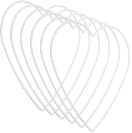 PATIKIL 6 Zoll Herz Traumfänger Ringe, 6 Stück Metall Weihnachten Makramee Kranz Blumenring Reifen für Zuhause Auto DIY Handwerk Hochzeit Wanddekorationen, Weiß