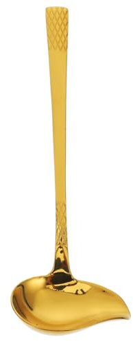 HEALLILY Cucchiaio Da Sugo Acciaio Inossidabile Con Beccuccio Dorato Mestolo Funzionale Per Zuppe Salse e Condimenti Utensile Da Cucina Essenziale Per Chef Casalinghi