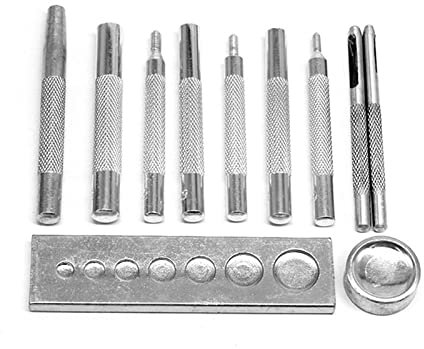 Juego de 11 botones prácticos con base que presiona para agujero y botón de remache de instalación