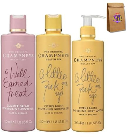Champneys-London Summer Dream Bath Set, Shower Gel Citrus Blush Shower Gel, Body Lotion Trio 250ml