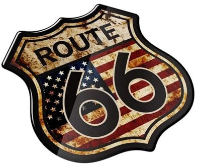 Adesivi 3D US The Historic Route 66 Decalcomanie arrugginite per motocicletta, auto, adesivo vintage