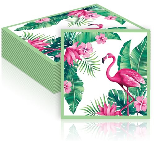40 Stück Flamingo Servietten,33x33cm Servietten Flamingo Pink,Papier Servietten Geburtstag,Geburtstagsparty Deko,Deko Partyzubehö für Birthday Partys Birthday,Partys