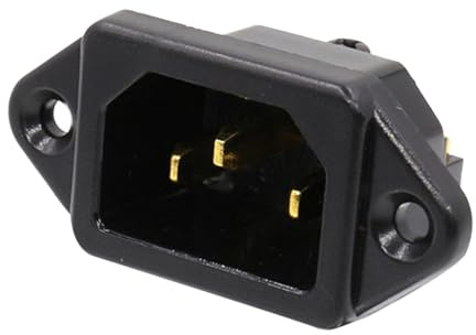 mophrati Enchufe Macho de 250 V y 3 Clavijas para refrigeradores y lavadoras. Conexión de Entrada y Salida energía Conveniente. Adaptador Enchufe Montaje en Panel 250 V y 15 A.