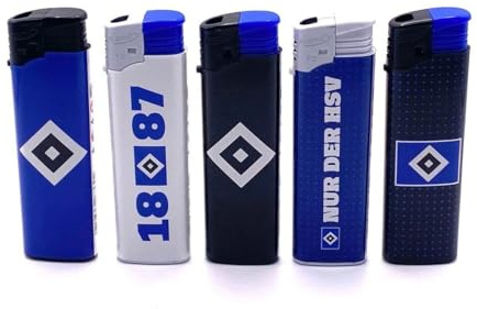 HSV Hamburg Feuerzeuge 5X Gasfeuerzeug im Set Fussball Fanartikel