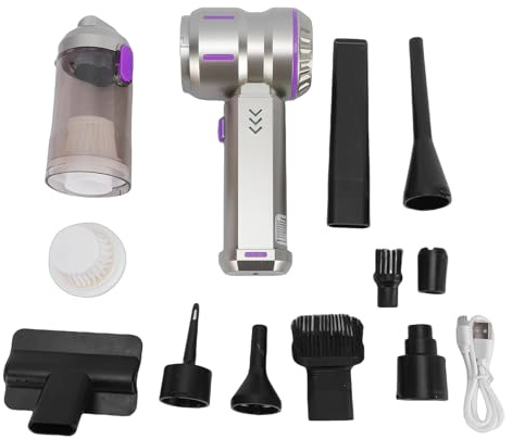 HEEPDD Aspirateur de Voiture à Main Aspirateur de Voiture sans Fil Portable pour avec Fonctions D'aspiration et de Soufflage 9 Accessoires Moteur sans Balais 162 W