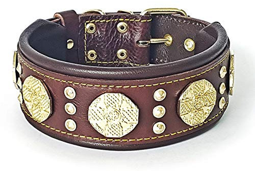 Bestia Maximus Hundehalsband, Echtleder, für große Rassen, Cane Corso, Rottweiler, Boxer, Bullmastiff, Dogo, hochwertiges Hundehalsband