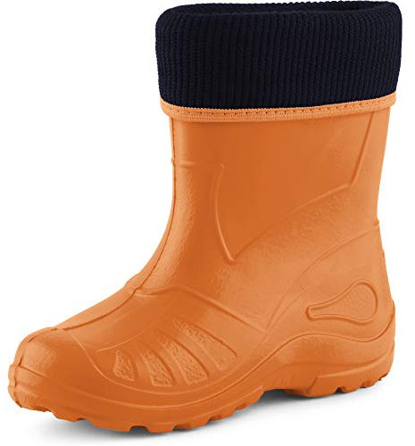 Ladeheid Kinder Mädchen Jungen Federleichte Eva Thermo Gummistiefel Gefüttert KL058 (Orange, 29 EU)