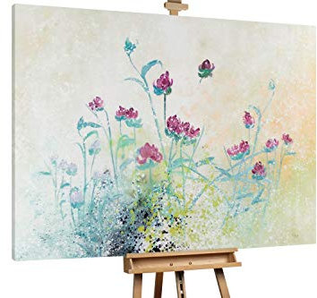 KunstLoft® XXL Gemälde 'Wilder Rosengarten' 200x150cm | original handgemalte Bilder | Rosen Blumen Bunt | Leinwand-Bild Ölgemälde einteilig groß | Modernes Kunst Ölbild