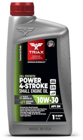 TRIAX Power 4-Stroke SAE 30 Full Synthetic Engine Oil (30W) - For Small Engines Garden Tractors & Power Equipment - High Zinc All Season Formula 0,946 L (1 Quart)