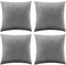 GIGIZAZA Samt Kissenbezug 45x45 cm Grau 4er Pack Kissenbezüge Kissenhülle Dekokissen für Sofa Wohnzimmer Schlafzimmer