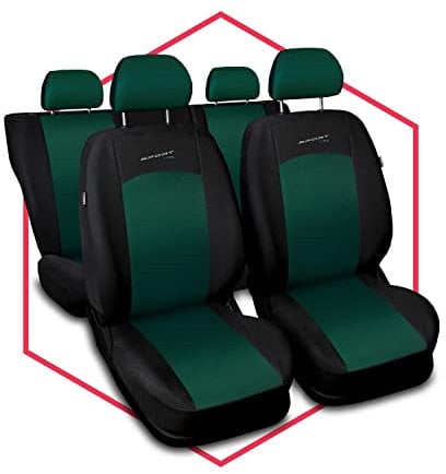 Saferide 3er Set Autositzbezüge PKW universal | Auto Sitzbezüge Polyester Grün für Airbag geeignet | für Vordersitze und Rückbank | 1+1 Autositze vorne und 1 Sitzbank hinten teilbar 2 Reißverschlüsse