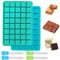 2 Pack 40-Cavity Chocolate Moulds with 4 Droppers, FineGood Chocolate Bar Moulds Square Silicone Sweet Molds Ice Cube Tray
