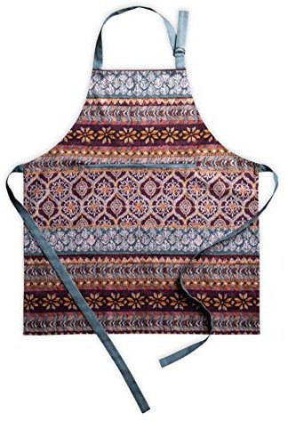 Maison d' Hermine Fair isle 100% Baumwolle 1-teilige Küchenschürze mit verstellbarem Hals und versteckter Mitteltasche, Langen Krawatten für Frauen/Männer, Kochen, Thanksgiving/Weihnachten (70 x 85cm)