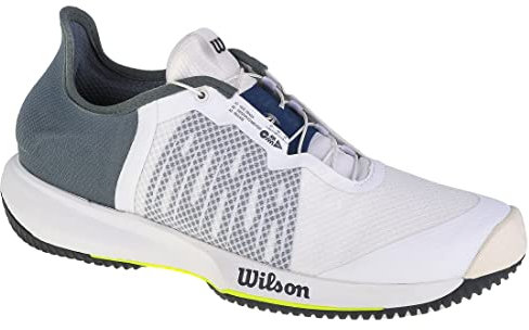 Wilson Herren Tennisschuhe, KAOS RAPIDE, Weiß/Grau/Grau, 44 2/3, Für alle Bodenbeläge, Alle Spielertypen, WRS327040E100