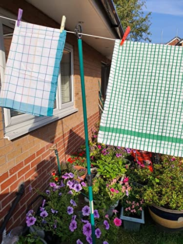 Prop Butterfly Or Twist Lock Garden Washing Line Metal Galvanised Outdoor Indoor Airer Rope String Cloths Laundry Support pole Extendable from 1.5 to 2.4m Telescopic strong (2pk Twist Lock)