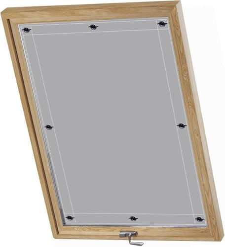 Tende Per Lucernai 100x150cm Poliestere, Con Ventose, Tende Oscuranti Per Finestre Tendina Finestra A Vetro per Tetti Termica -Grigio