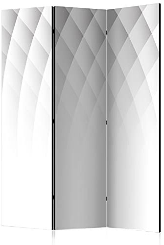 murando Raumteiler Foto Paravent 3D Effekt Abstrakt 135x172 cm beidseitig auf Vlies-Leinwand Bedruckt Trennwand Spanische Wand Sichtschutz Raumtrenner Design weiß geometrisch a-B-0013-z-b