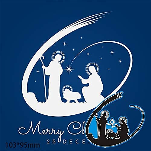 Merry Christmas Stanzformen, U-Horizont Krippe Stanzform DIY Scrapbooking Metall Prägeschablone für Kartenherstellung Album Papier Kunst Handwerk Grußkarte